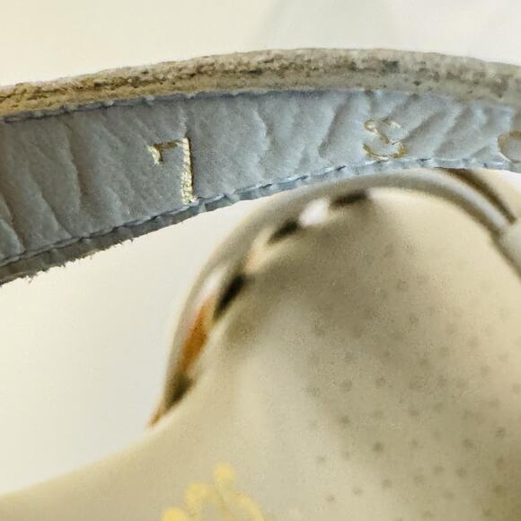 SAS Sandals Womens 7 Off White Patent Leather Comfort Wedge Ankle Strappy Shoes - Picture 12 of 14